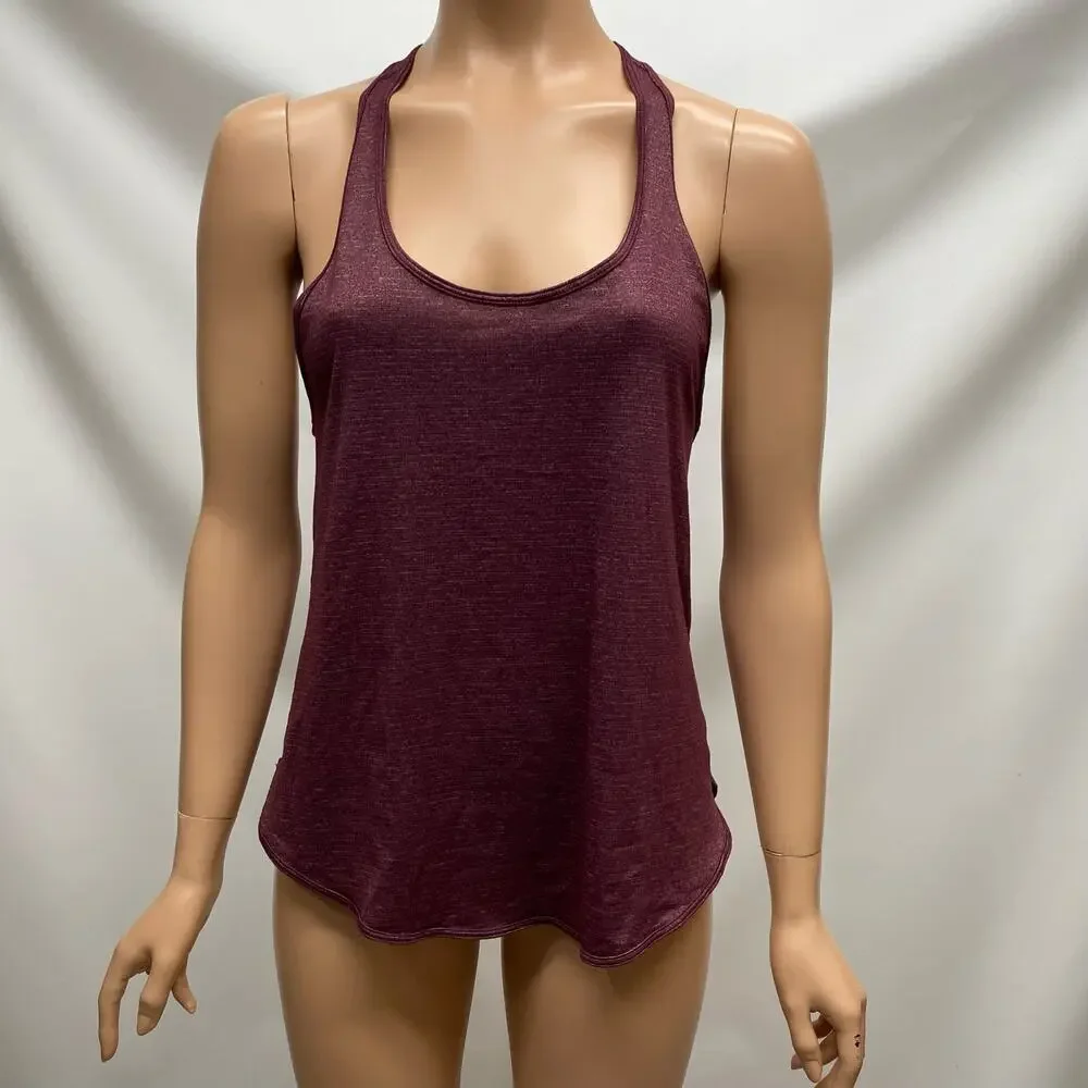 Lululemon 105 Singlet Heathered Bordeaux Drama sz 2